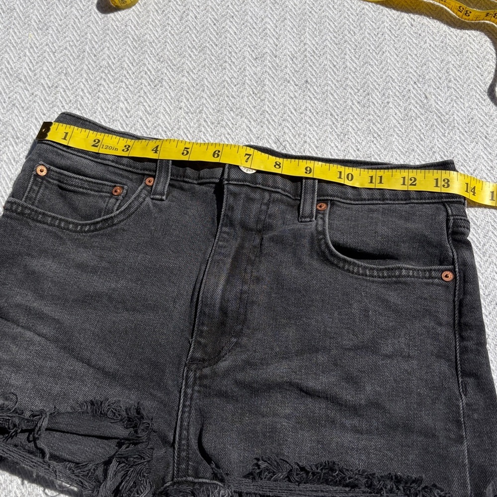 Denim Forum The Romy Slim Shorty Short.  Size 27.
Black denim cutoffs. - Picture 5 of 13